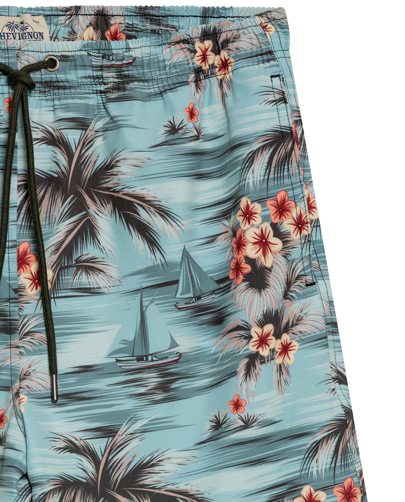 Men's Swim Shorts Mid Rise in Recycled Polyester, Evening - 7