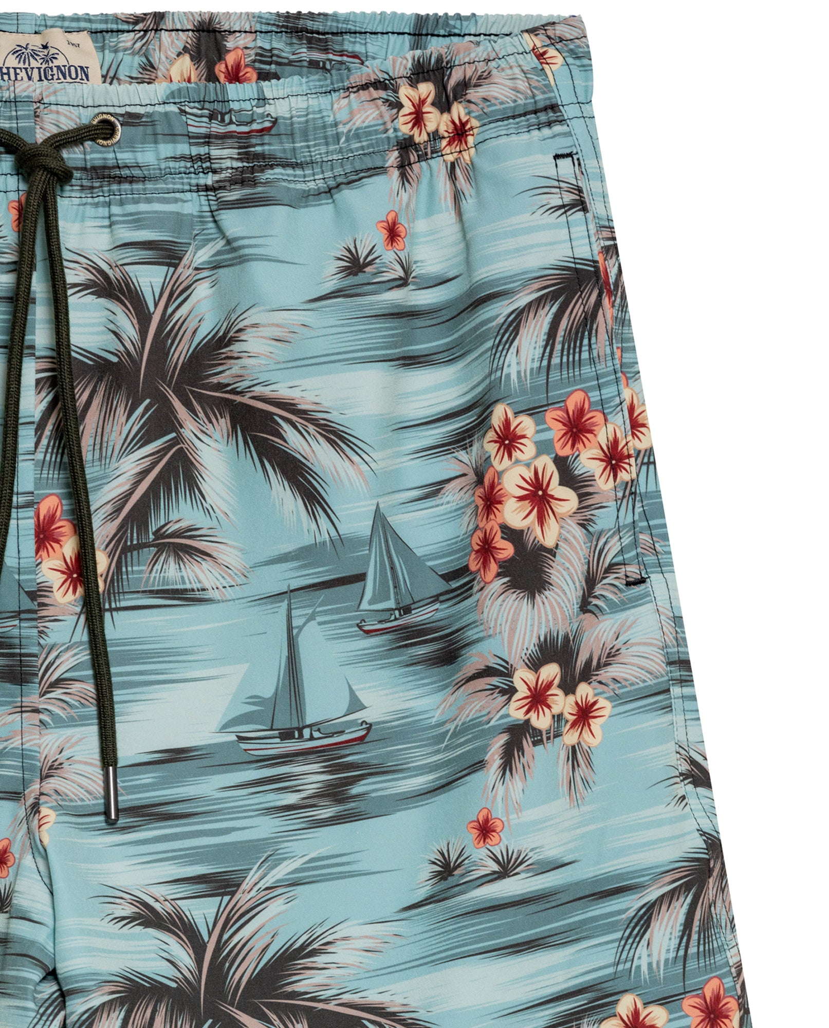 Men's Swim Shorts Mid Rise in Recycled Polyester, Evening - 7