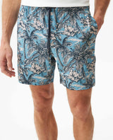 Men's Sustainable Swim Shorts Mid Rise in Polyester Blend, Stardust - 2