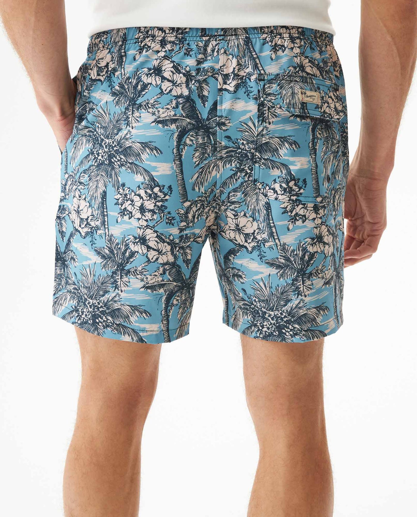Men's Sustainable Swim Shorts Mid Rise in Polyester Blend, Stardust - 5