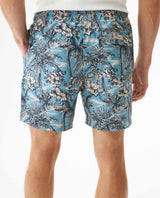 Men's Sustainable Swim Shorts Mid Rise in Polyester Blend, Stardust - 5