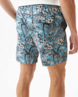 Men's Sustainable Swim Shorts Mid Rise in Polyester Blend, Stardust - 6