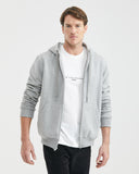 GRAY ZIP-UP HOODIE