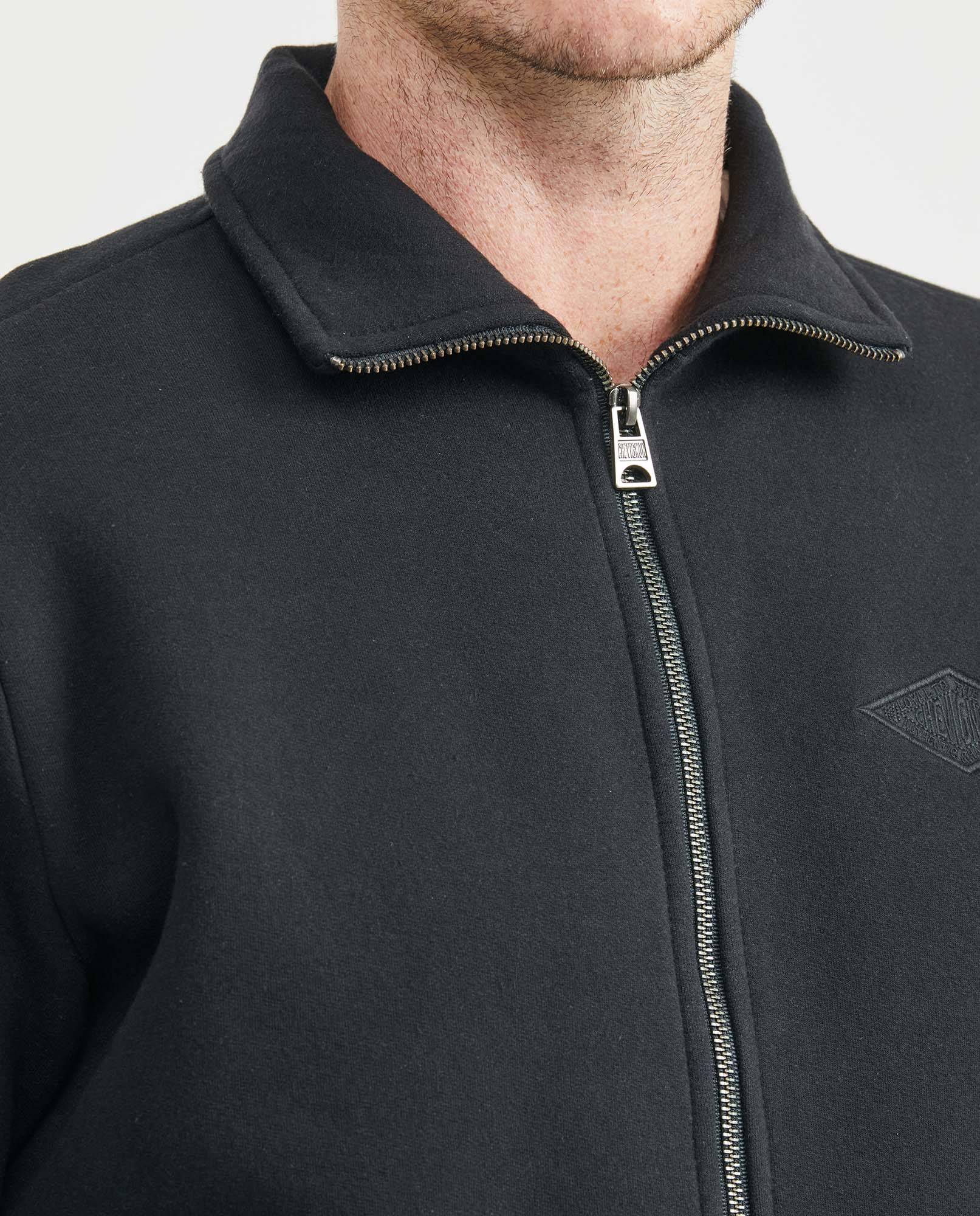 Men's High Neck Sweatshirt Metal Zipper Branded Slider Ribbed Cotton-Polyester - 4