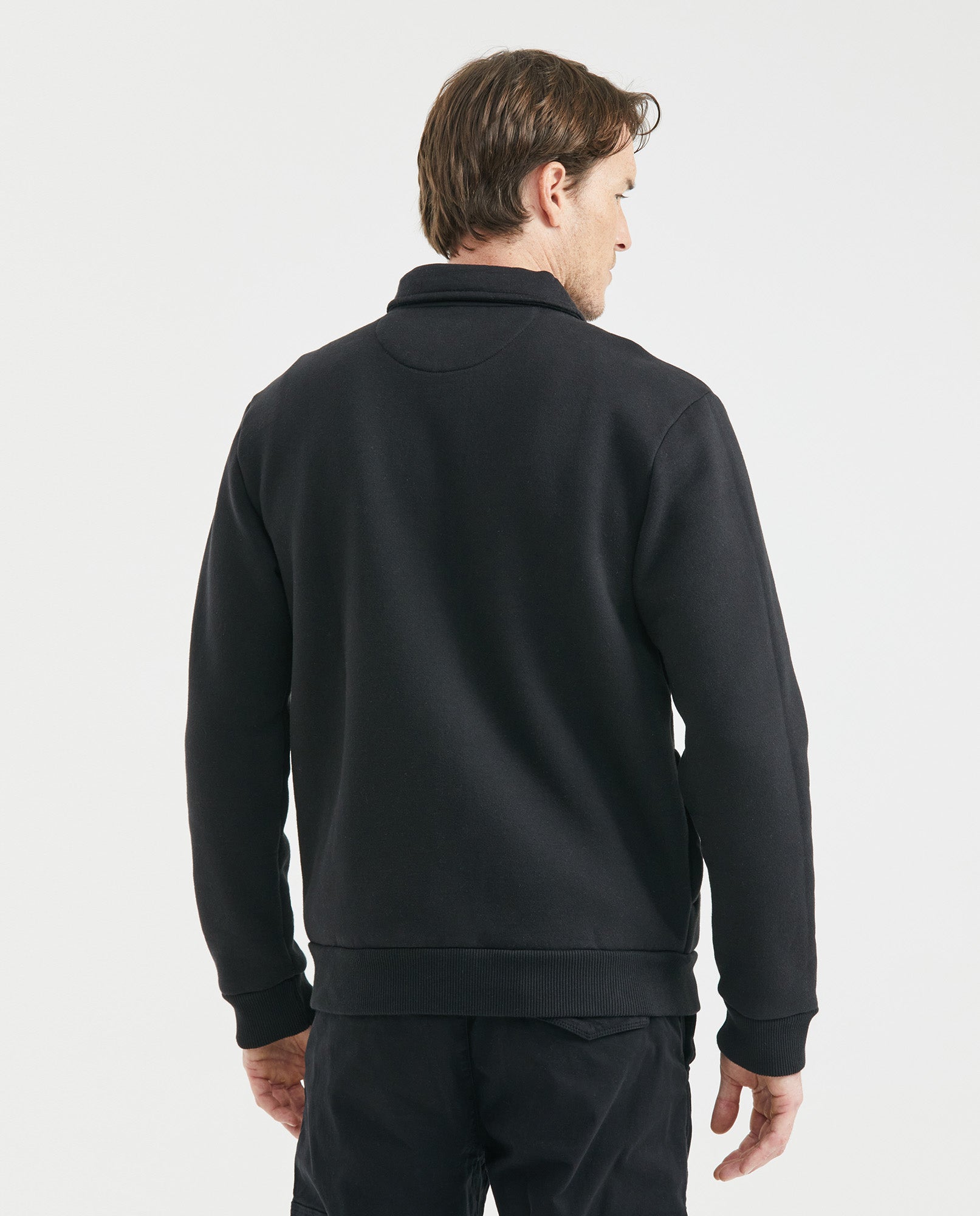 Men's Hoodie, Open - Kangaroo Pocket - Black - 6