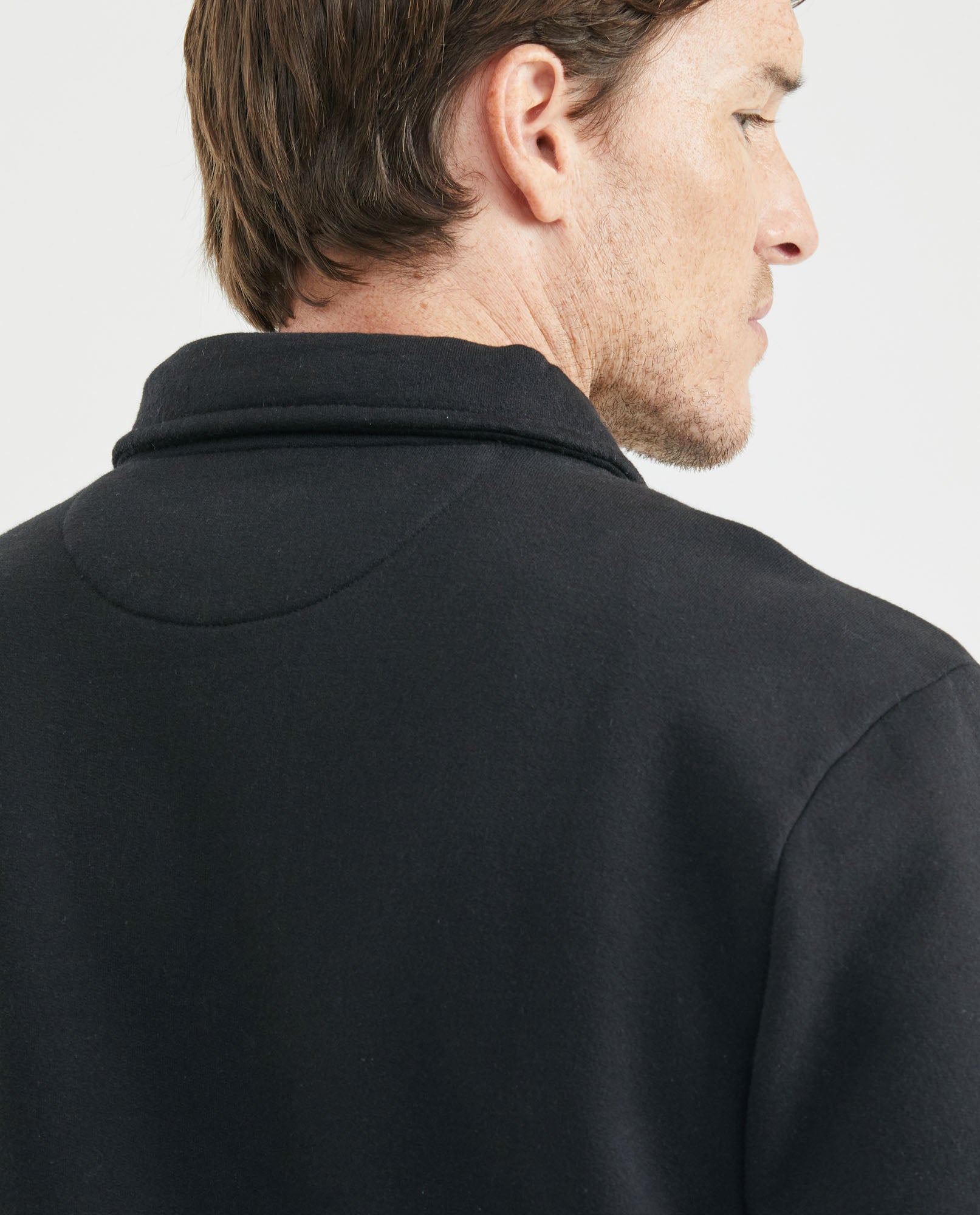 Men's Hoodie, Open - Kangaroo Pocket - Black - 7