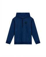 Mens Hoodie Closed Front Cotton Elastane Fleece-Backed Statement Graphics Thick Drawstring Marked Tips - Blue 63_681H000_AZU194029_3