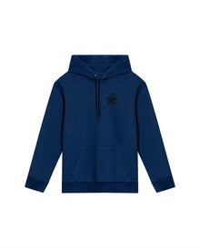 Mens Hoodie Closed Front Cotton Elastane Fleece-Backed Statement Graphics Thick Drawstring Marked Tips - Blue 63_681H000_AZU194029_3