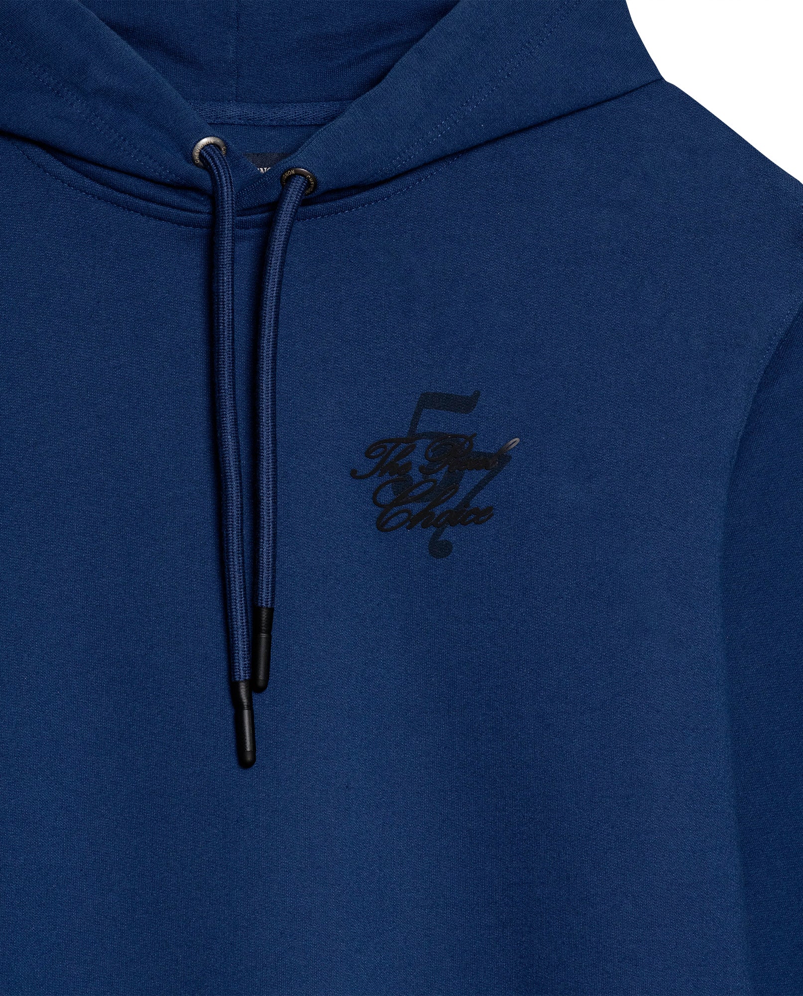 Mens Hoodie Closed Front Cotton Elastane Fleece-Backed Statement Graphics Thick Drawstring Marked Tips - Blue 63_681H000_AZU194029_8