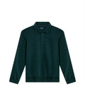 Mens Sweatshirt Polo Style Cotton Elastane Terry Non-Brushed Double Placket Hidden Closure Embroidered Logo - Green 63_681H001_VER195350_3
