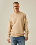 Mens Sweatshirt Crewneck Cotton Elastane Herringbone Texture Complementary Collar Fabric Embroidered Duck - Beige 63_681H002_BEI151214_0