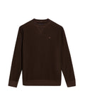 Mens Sweatshirt Crewneck Cotton Elastane Herringbone Texture Complementary Collar Fabric Embroidered Duck - Brown 63_681H002_CAF191016_3