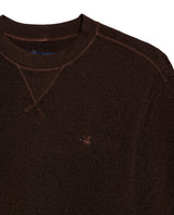 Mens Sweatshirt Crewneck Cotton Elastane Herringbone Texture Complementary Collar Fabric Embroidered Duck - Brown 63_681H002_CAF191016_8