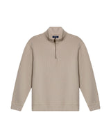 Mens Sweatshirt Half Zip Closure Cotton Polyester Knit Simulation Knitwear Sophisticated Metal Zipper Marked Pull - Gray 63_681H003_GRI171107_3