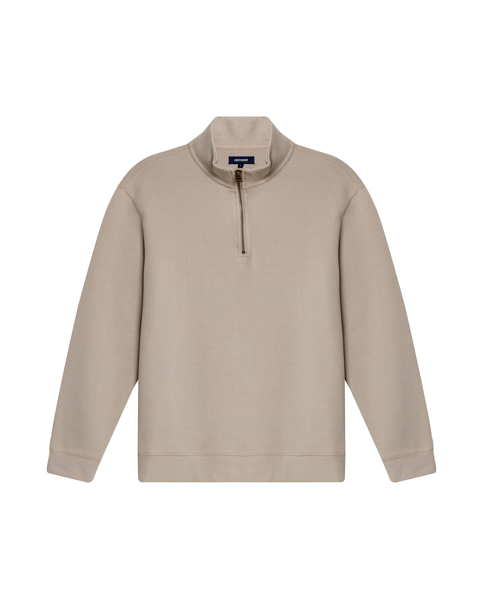 Mens Sweatshirt Half Zip Closure Cotton Polyester Knit Simulation Knitwear Sophisticated Metal Zipper Marked Pull - Gray 63_681H003_GRI171107_3
