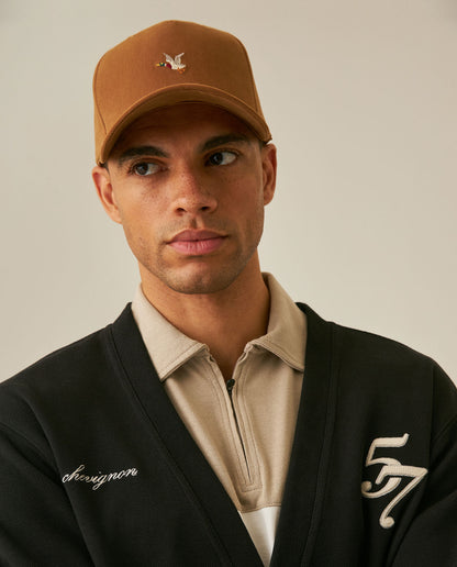 Mens Cardigan Sweatshirt Cotton Polyester Heavy Piqué Embroidered Graphics Both Sides Button Closure Patch Pockets - Black 63_681H006_NEG194007_5