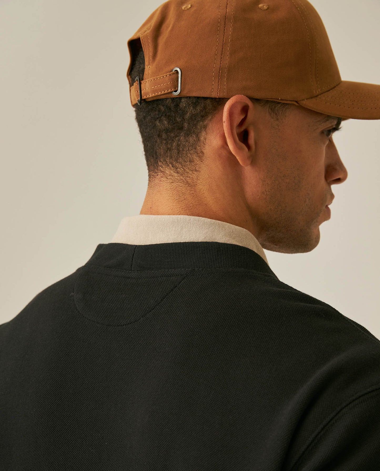 Mens Cardigan Sweatshirt Cotton Polyester Heavy Piqué Embroidered Graphics Both Sides Button Closure Patch Pockets - Black 63_681H006_NEG194007_6