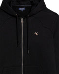 Mens Hoodie Open Front Cotton Polyester Terry Slight Sheen Urban Western Aesthetic Yoke Copper Zipper - Black 63_681H008_NEG194007_8