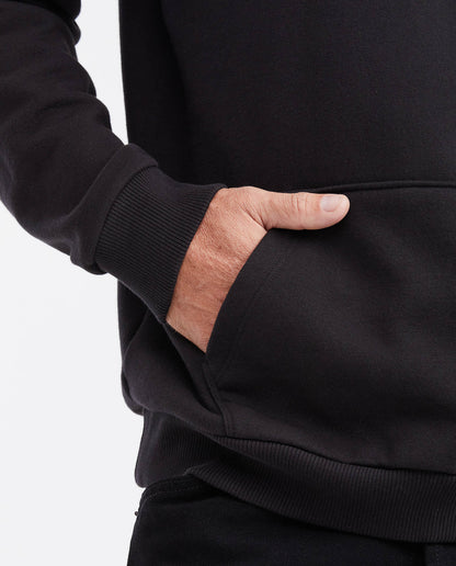 Men's Hooded Pullover with Mini Print - Black - 4