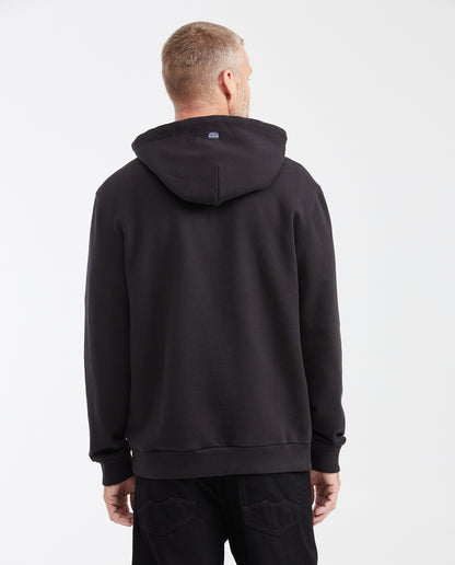 Men's Hooded Pullover with Mini Print - Black - 5