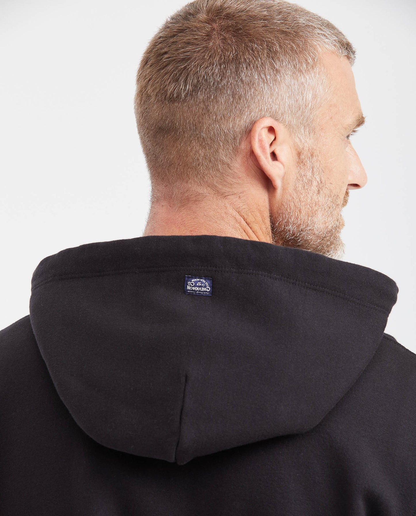 Men's Hooded Pullover with Mini Print - Black - 6