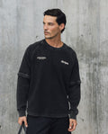 Mens Double-Layer Textured Sweatshirt - Special Collection - Black 63_682H201_NEG194007_3