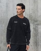 Mens Double-Layer Textured Sweatshirt - Special Collection - Black 63_682H201_NEG194007_3