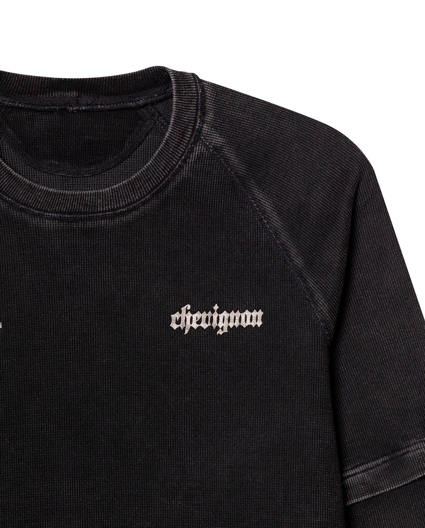 Mens Double-Layer Textured Sweatshirt - Special Collection - Black 63_682H201_NEG194007_5