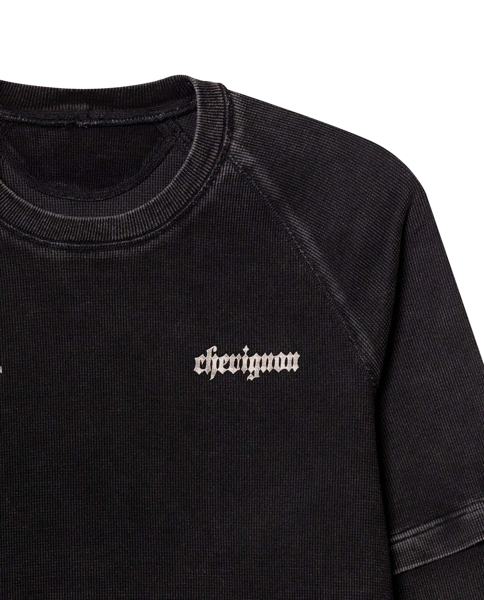 Mens Double-Layer Textured Sweatshirt - Special Collection - Black 63_682H201_NEG194007_5