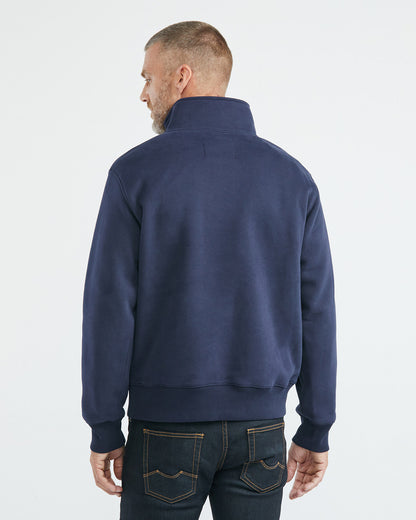 ZIP MOCKNECK SWEATSHIRT IN NAVY
