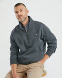 COTTON ZIP MOCKNECK SWEATSHIRT IN GREY