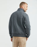 COTTON ZIP MOCKNECK SWEATSHIRT IN GREY