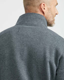 COTTON ZIP MOCKNECK SWEATSHIRT IN GREY