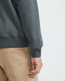 COTTON ZIP MOCKNECK SWEATSHIRT IN GREY