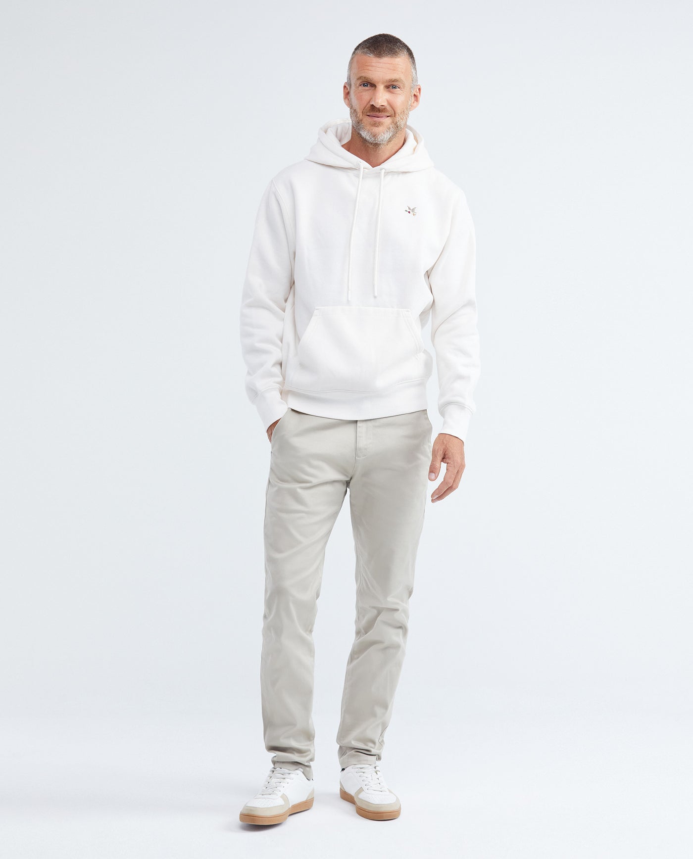 Men's France Hoodie Duck Embroidery Drawstring Cotton-Polyester - 2