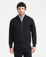 Men's Full-Zip Hooded Sweatshirt in Cotton-Polyester Blend - 1