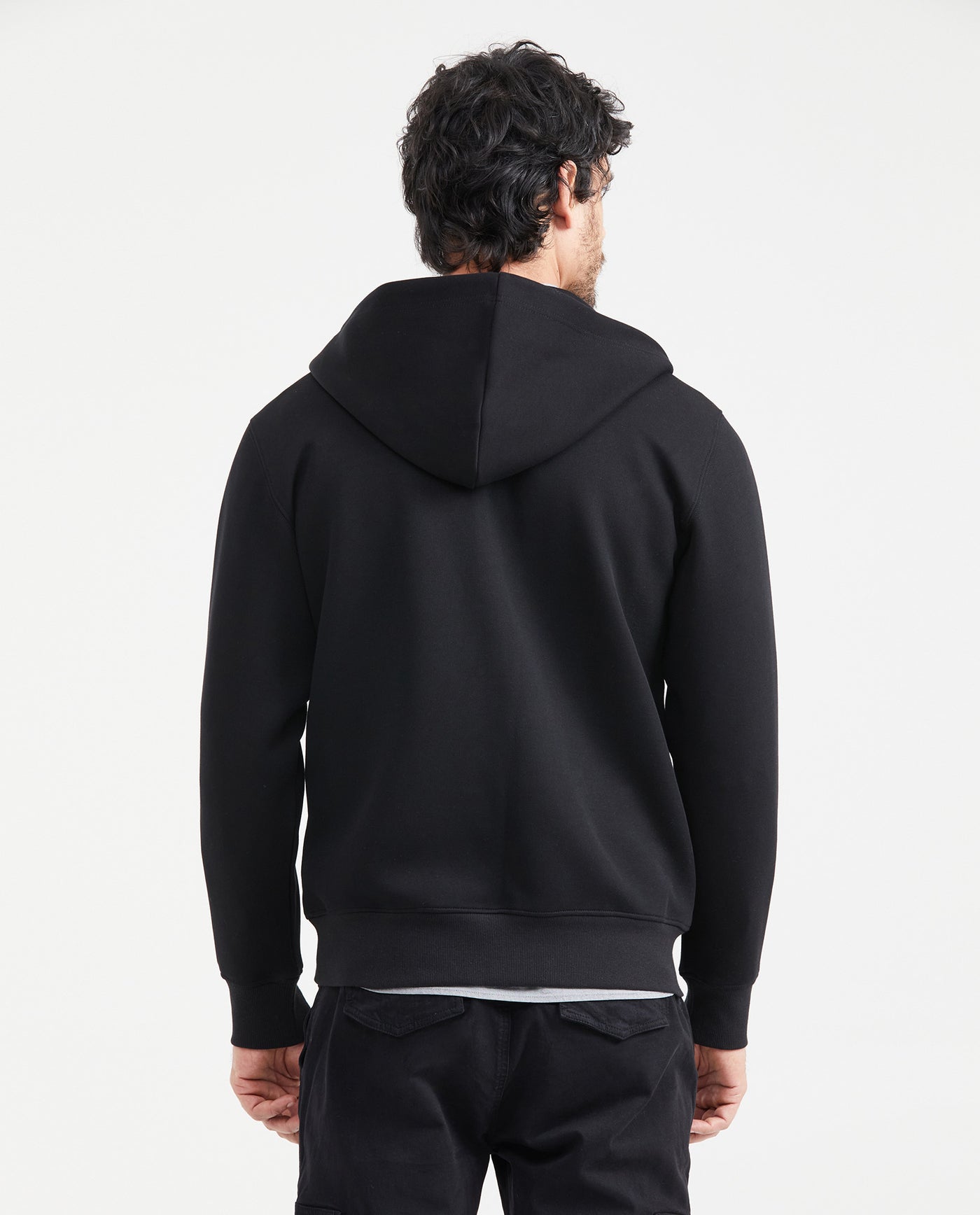 Men's Full-Zip Hooded Sweatshirt in Cotton-Polyester Blend - 3