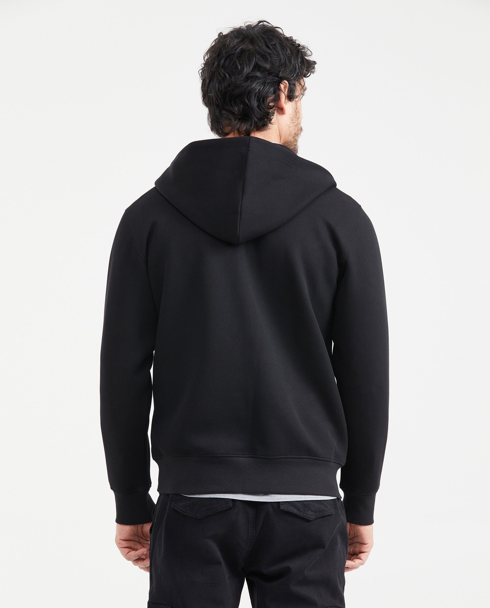 Men's Full-Zip Hooded Sweatshirt in Cotton-Polyester Blend - 3