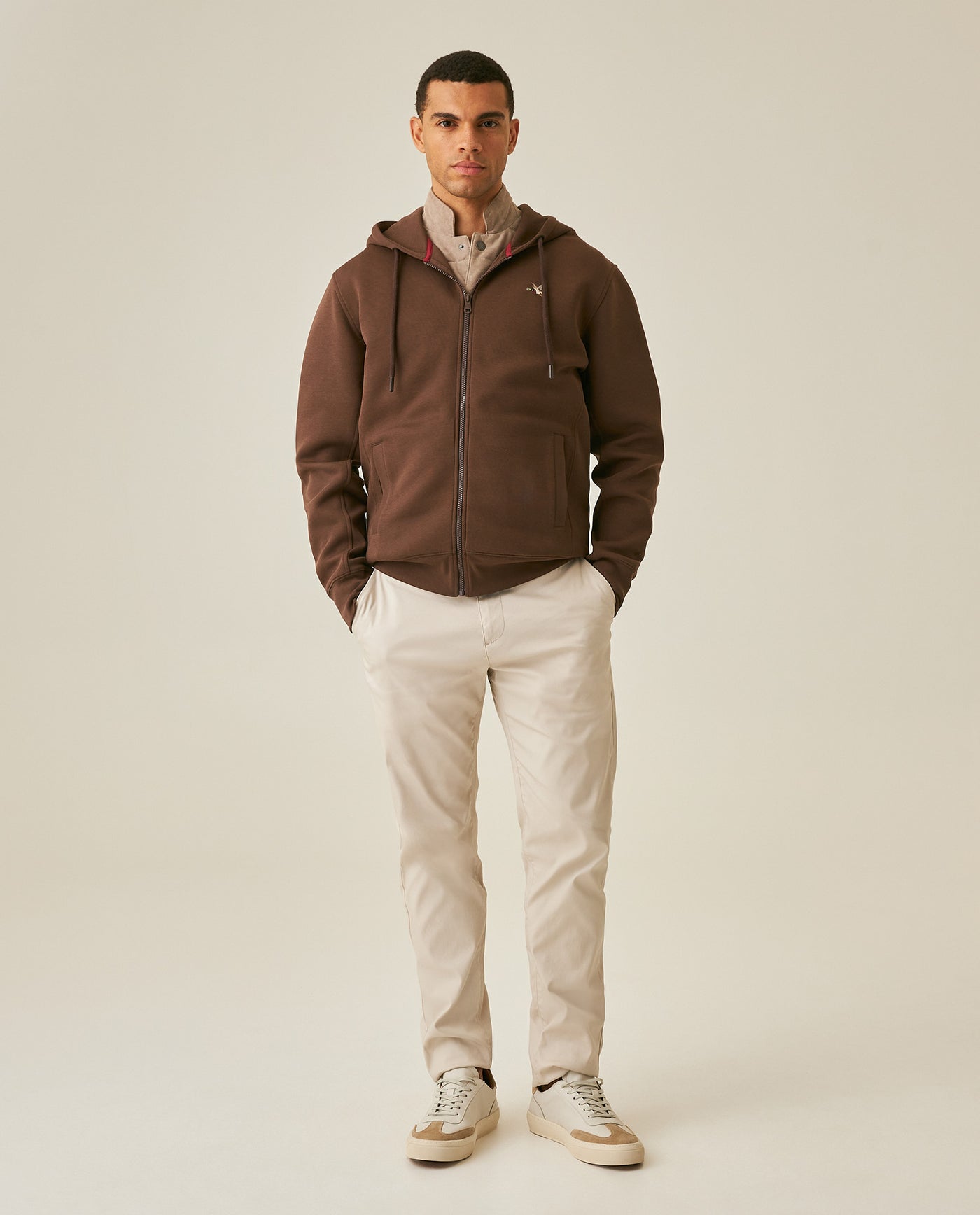 Men´s Zip Hoodie - Brown 63_687H203_CAF181321_4