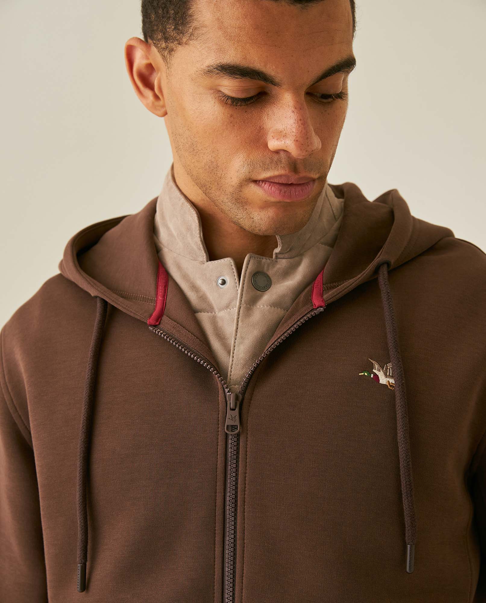 Men´s Zip Hoodie - Brown 63_687H203_CAF181321_5