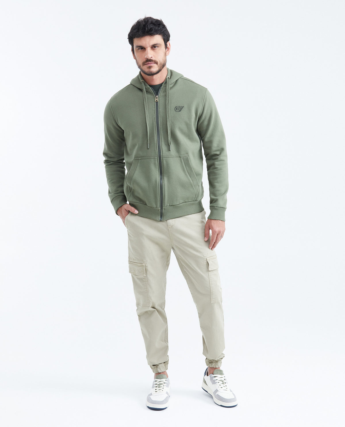 Men´s Cotton-Blend Zip Hoodie - Green 63_689F008_VER180312_3