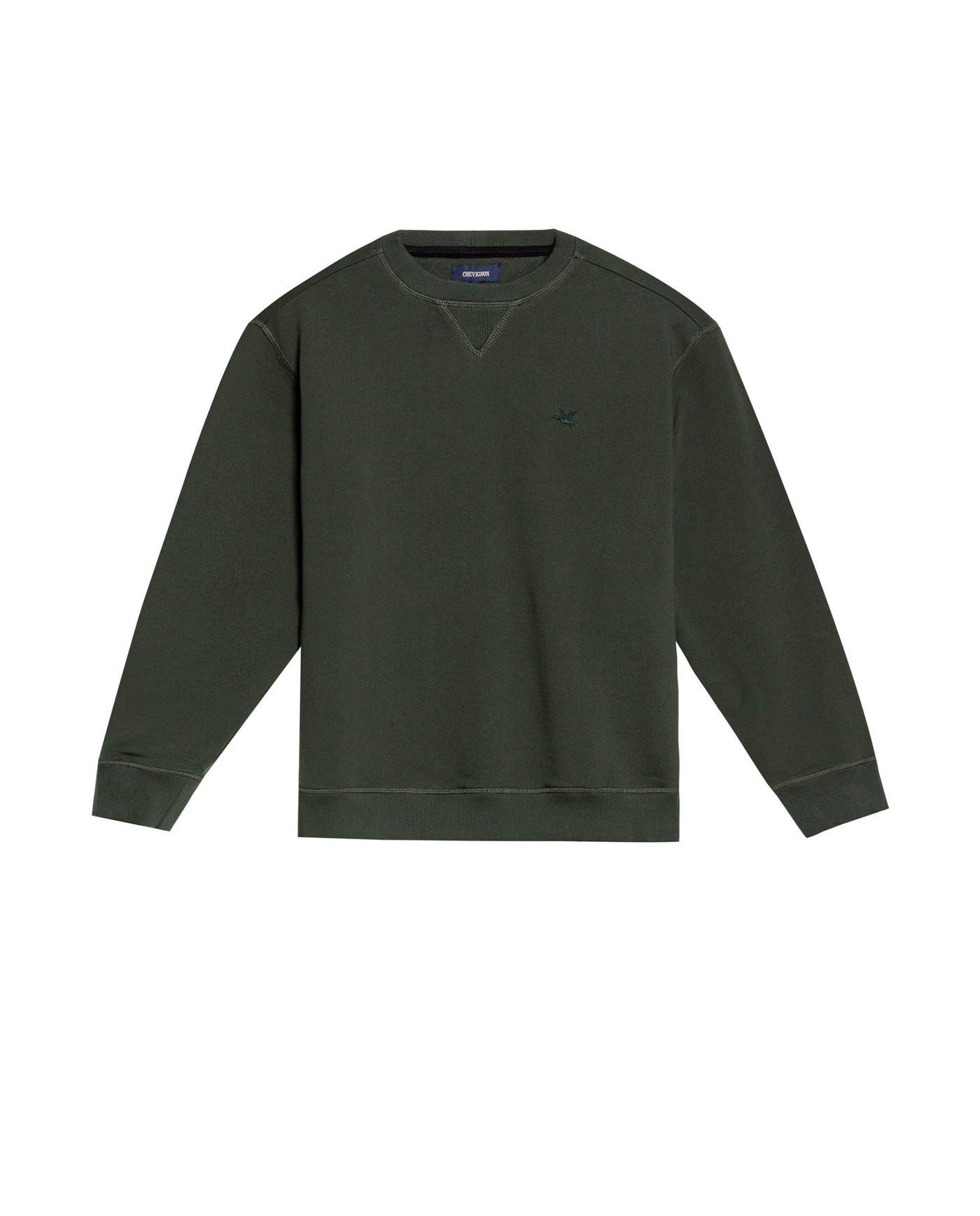 Men's Crewneck Sweatshirt in Cotton Stretch Blend, Navigator - 1