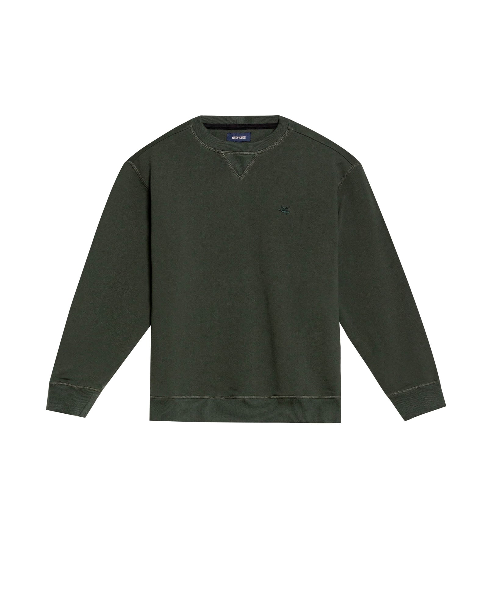 Men's Crewneck Sweatshirt in Cotton Stretch Blend, Navigator - 1