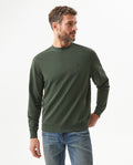 Men's Crewneck Sweatshirt in Cotton Stretch Blend, Navigator - 2