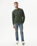 Men's Crewneck Sweatshirt in Cotton Stretch Blend, Navigator - 3