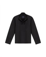 Men's Half-Zip Sweatshirt in Cotton-Polyester Blend, Nocturne - 1