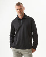 Men's Half-Zip Sweatshirt in Cotton-Polyester Blend, Nocturne - 2