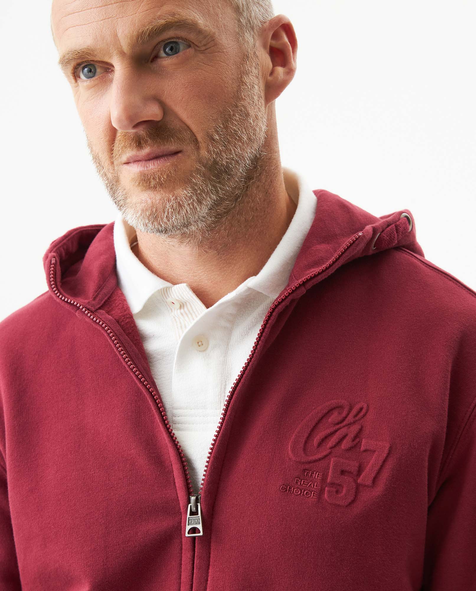 Men's Open Hoodie in Cotton Stretch Blend, Evening - 4