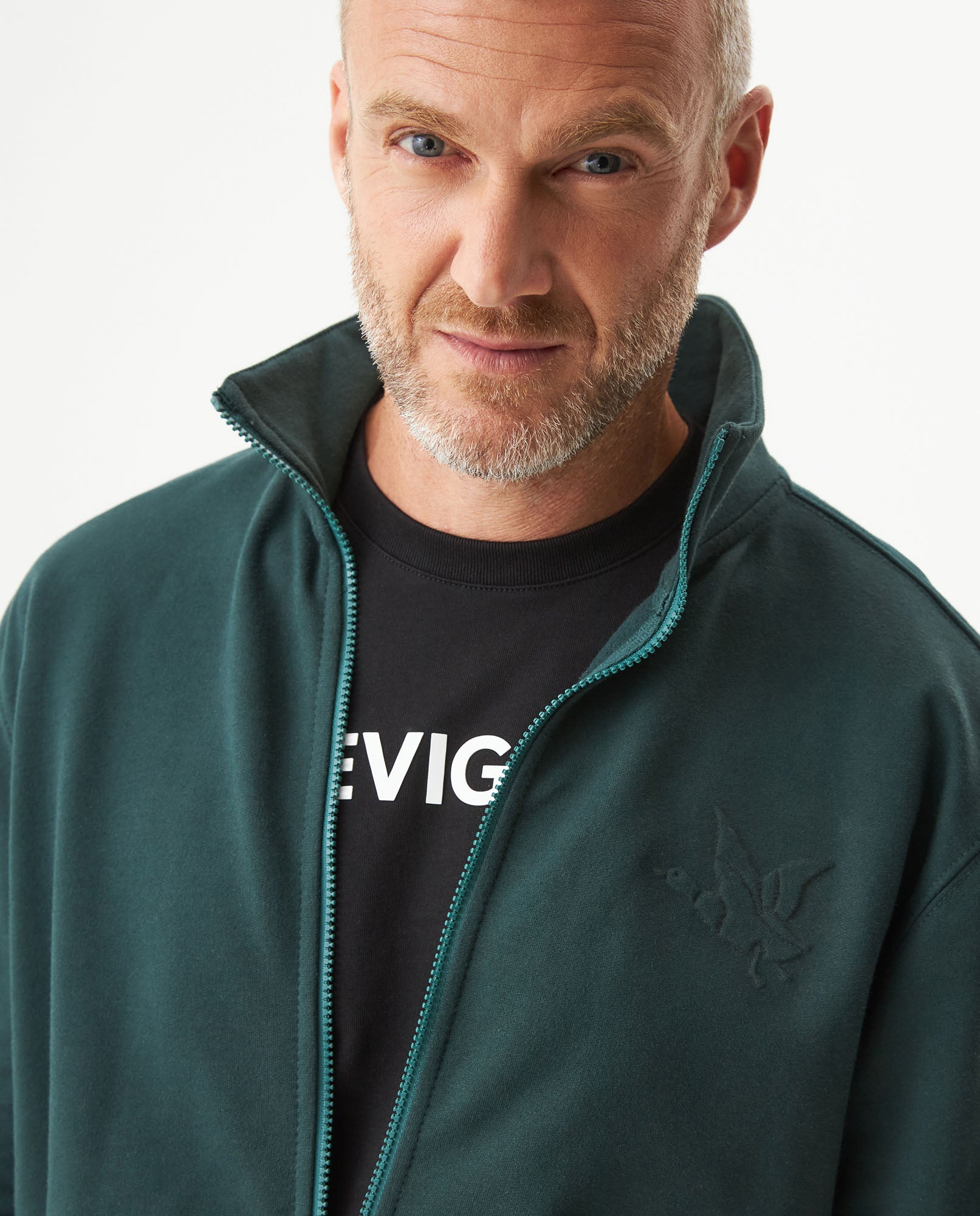 Men's High Collar Open Sweatshirt Duck Edition in Cotton-Polyester Blend, Bayside 689G004 - 4