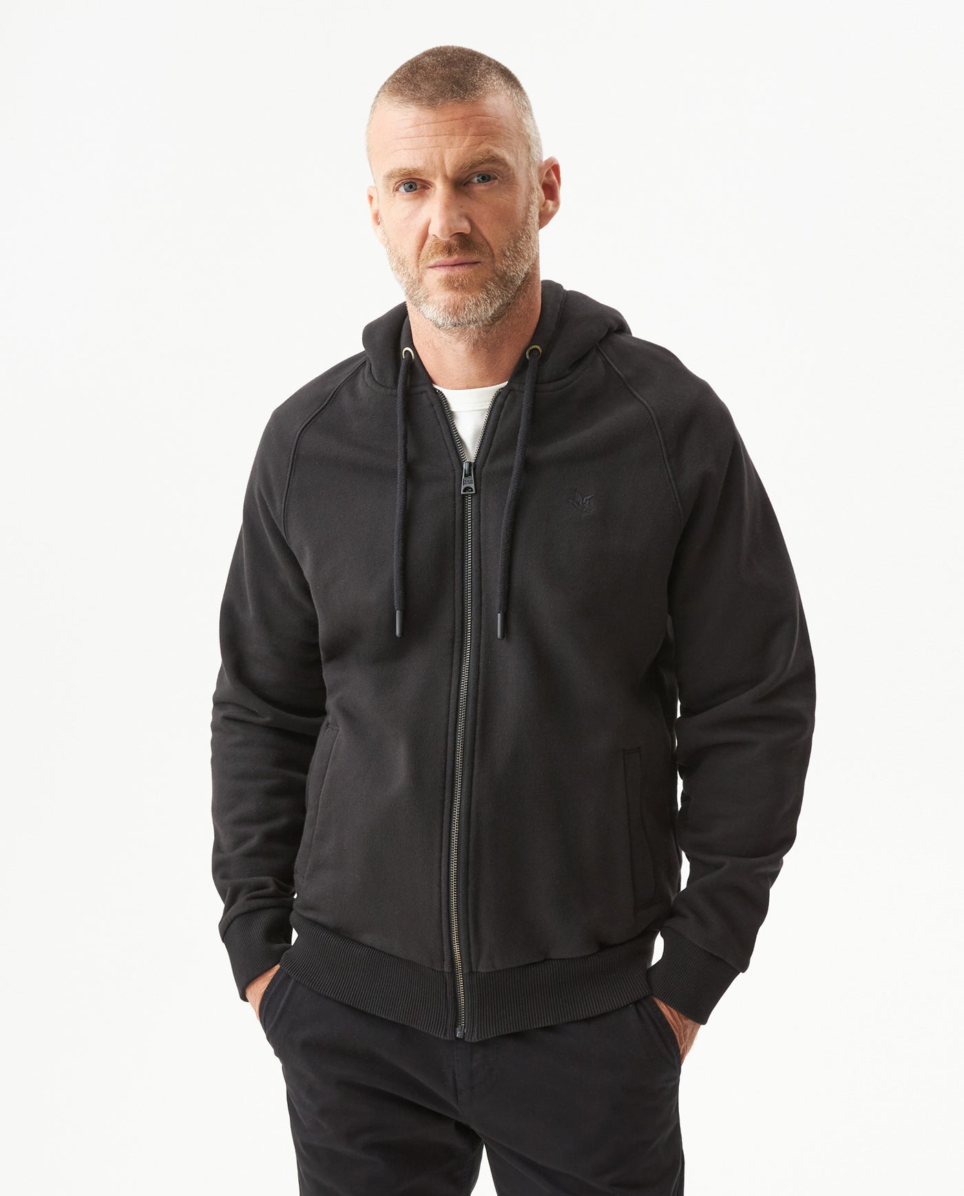 Men's Open Hoodie - Black 689G006 - 1